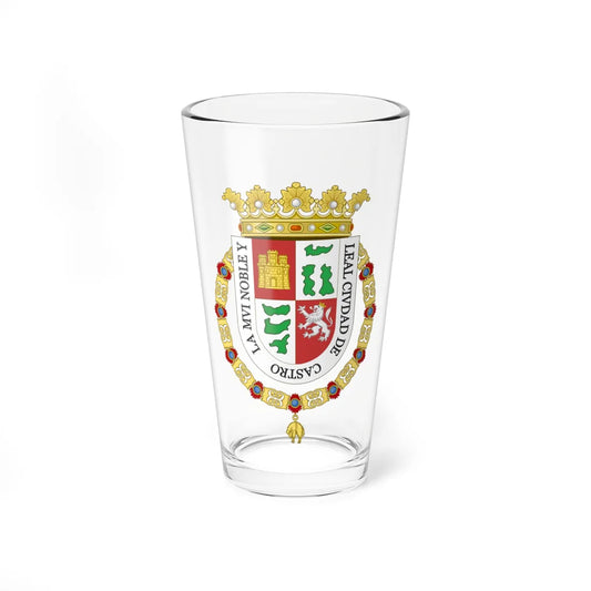 Coat of Arms of Castro Chile (Chile) (Coat of Arms) Pint Glass 16oz 16oz - Go Mug Yourself
