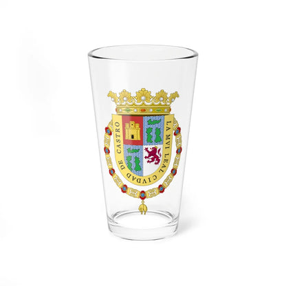 Coat of Arms of Castro Chile corrections of heraldist requests (Chile) (Coat of Arms) Pint Glass 16oz 16oz - Go Mug Yourself