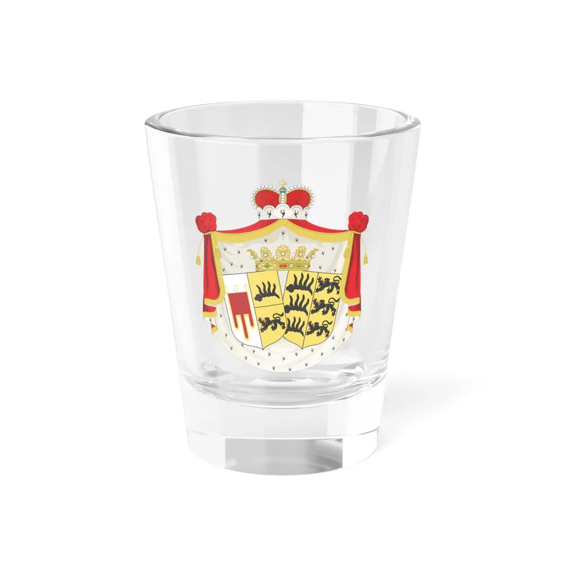 Coat of Arms of Catherine of Wurtemberg Princess of Montfort (Germany) (Coat of Arms) Shot Glass 1.5oz 1.5oz - Go Mug Yourself