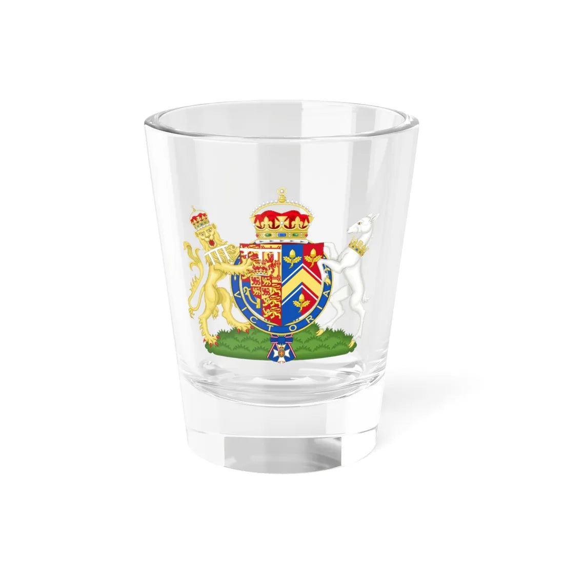 Coat of arms of Catherine Princess of Wales (United Kingdom) (Coat of Arms) Shot Glass 1.5oz 1.5oz - Go Mug Yourself
