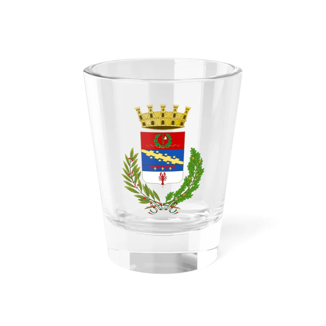 Coat of Arms of Cento 1933 - 1944 (Italy) (Coat of Arms) Shot Glass 1.5oz 1.5oz - Go Mug Yourself