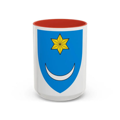 Coat of Arms of Central Croatia - Accent Coffee Mug 15oz Red - Go Mug Yourself