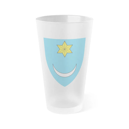 Coat of Arms of Central Croatia - Frosted Pint Glass 16oz-16oz-Frosted-Go Mug Yourself