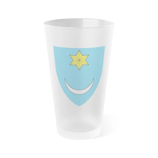 Coat of Arms of Central Croatia - Frosted Pint Glass 16oz-16oz-Frosted-Go Mug Yourself