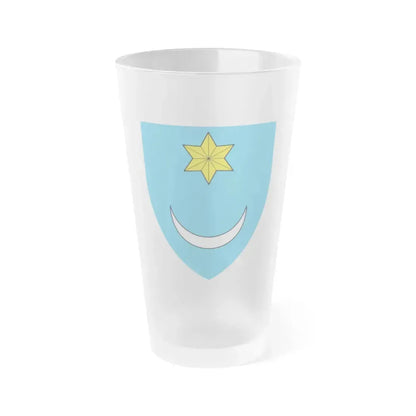 Coat of Arms of Central Croatia - Frosted Pint Glass 16oz 16oz Frosted - Go Mug Yourself