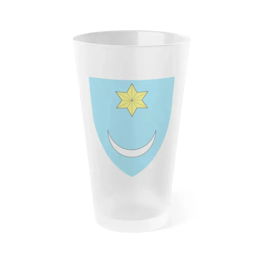 Coat of Arms of Central Croatia - Frosted Pint Glass 16oz 16oz Frosted - Go Mug Yourself