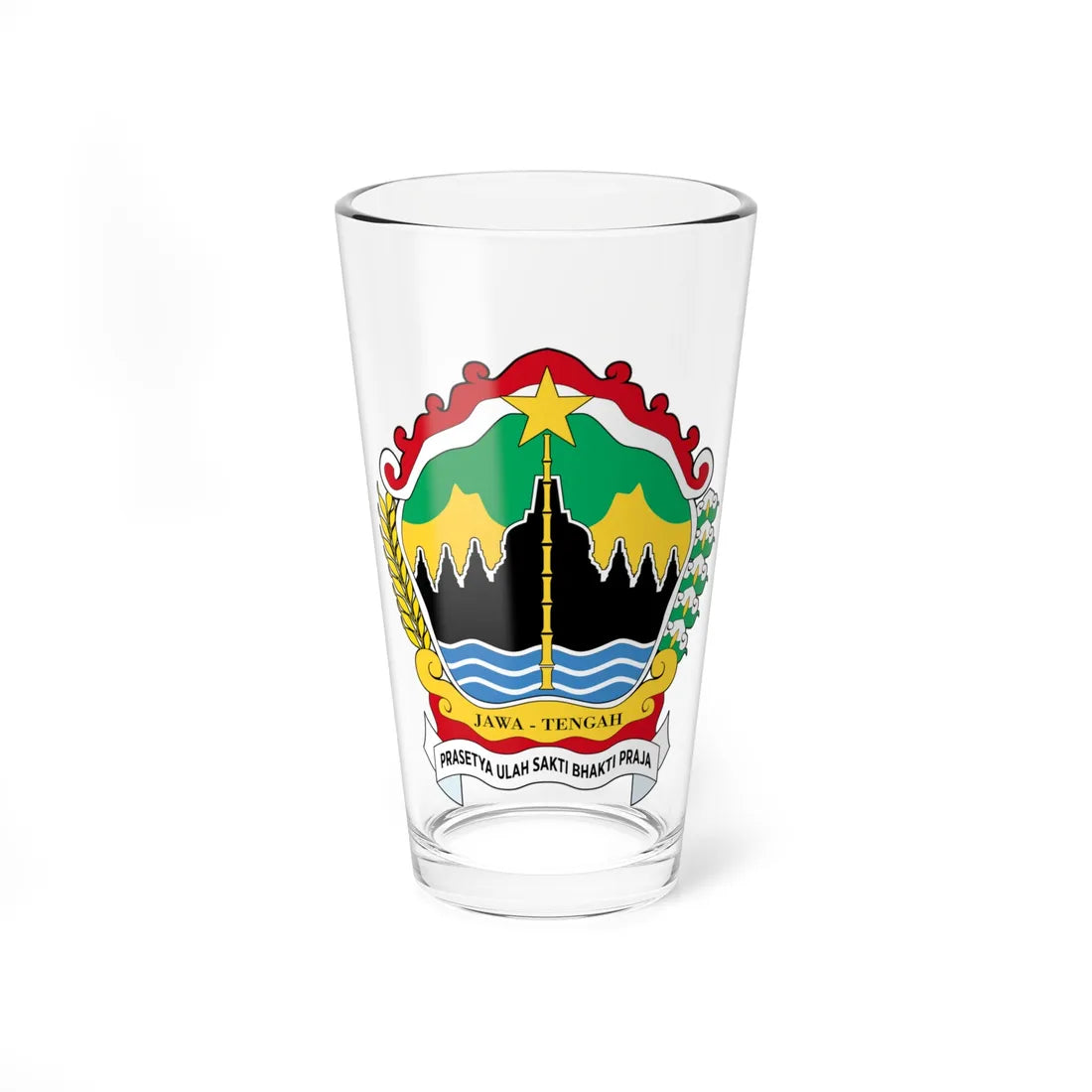 Coat of arms of Central Java (Indonesia) (Coat of Arms) Pint Glass 16oz 16oz - Go Mug Yourself