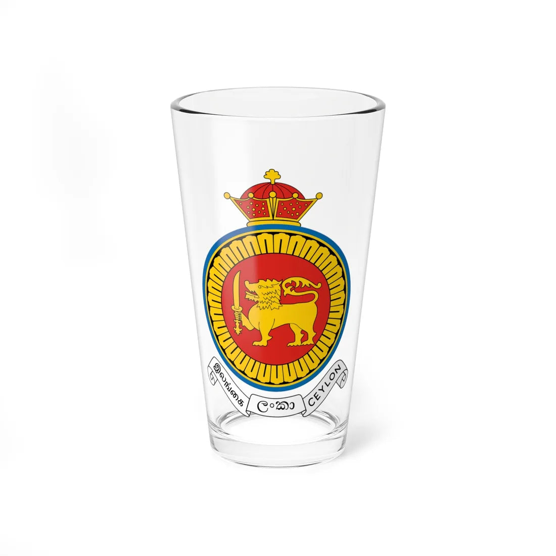 Coat of arms of Ceylon 1952-1972 (Sri Lanka) (Coat of Arms) Pint Glass 16oz 16oz - Go Mug Yourself