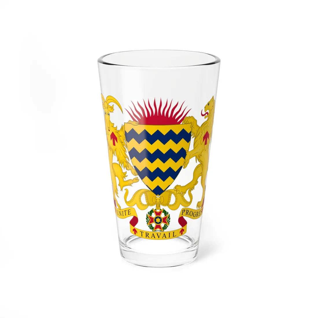 Coat of Arms of Chad (Chad) (Coat of Arms) Pint Glass 16oz 16oz - Go Mug Yourself