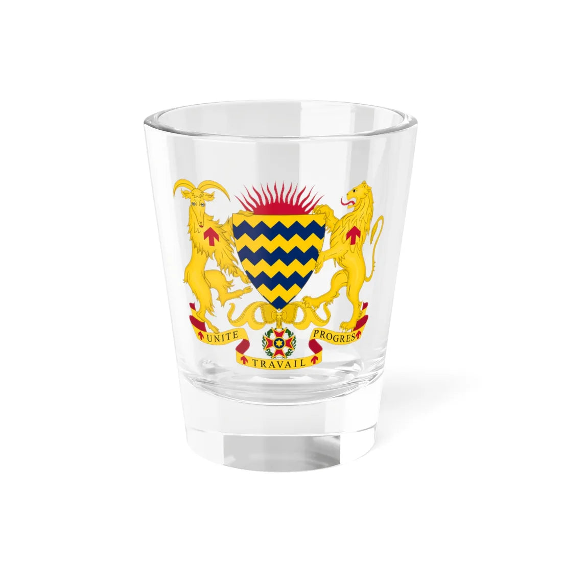 Coat of Arms of Chad (Chad) (Coat of Arms) Shot Glass 1.5oz 1.5oz - Go Mug Yourself