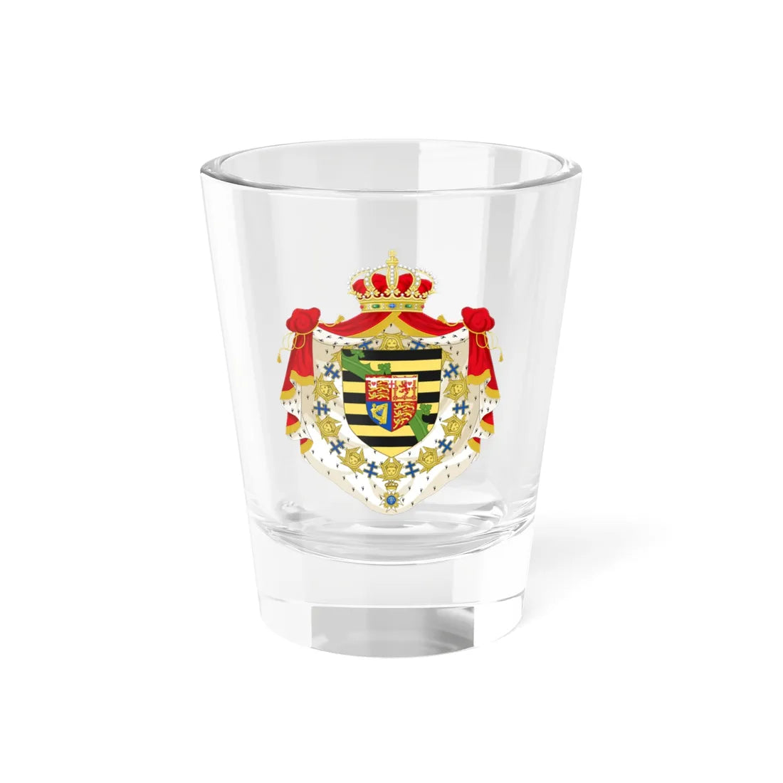 Coat of Arms of Charles Edward Duke of Saxe-Coburg and Gotha Order of the Seraphim (United Kingdom) (Coat of Arms) Shot Glass 1.5oz 1.5oz - Go Mug Yourself
