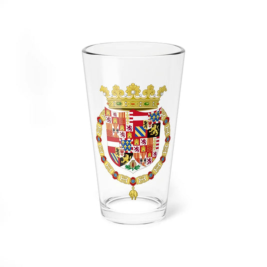 Coat of Arms of Charles I of Spain 1520-1530 (Spain) (Coat of Arms) Pint Glass 16oz 16oz - Go Mug Yourself