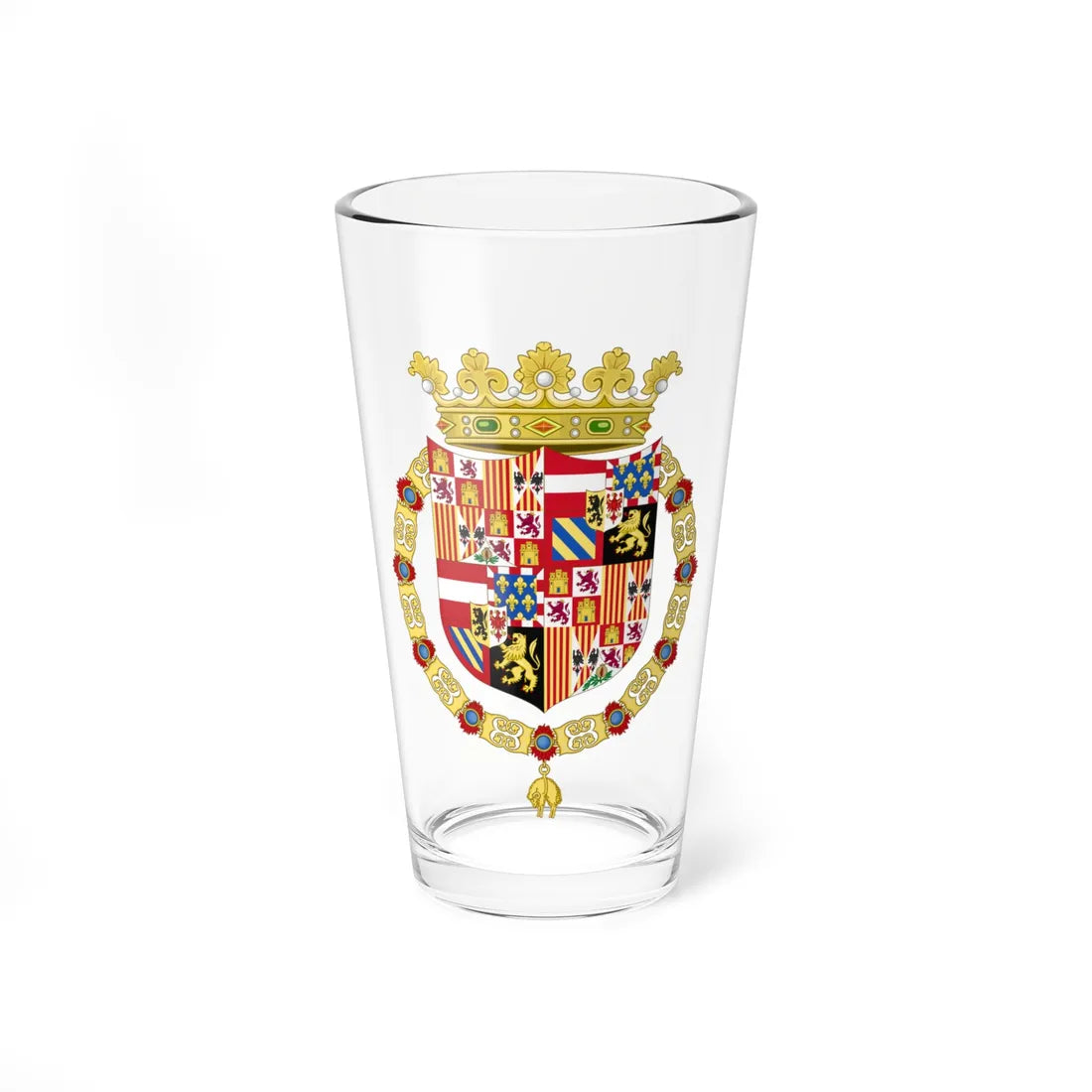 Coat of Arms of Charles I of Spain-Flanders and Tyrol Escutcheon Variant1518-1520 (Spain) (Coat of Arms) Pint Glass 16oz 16oz - Go Mug Yourself