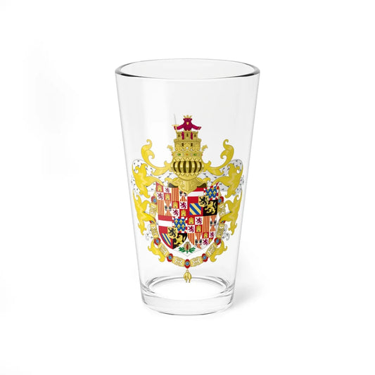 Coat of Arms of Charles I of Spain with Germanic Ornaments 1516-1518 (Spain) (Coat of Arms) Pint Glass 16oz 16oz - Go Mug Yourself