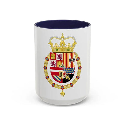 Coat of Arms of Charles II of Spain (1668-1700) - Accent Coffee Mug 15oz Navy - Go Mug Yourself
