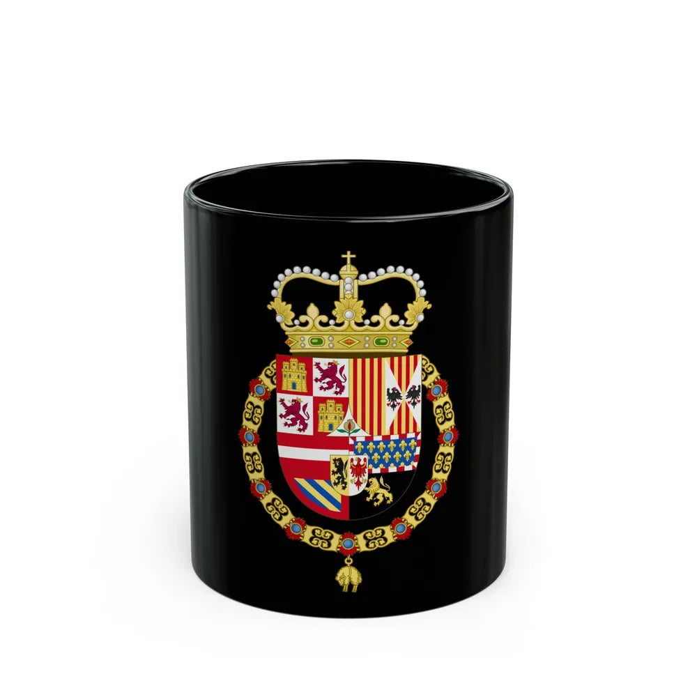 Coat of Arms of Charles II of Spain (1668-1700) - Black Coffee Mug-11oz-Go Mug Yourself