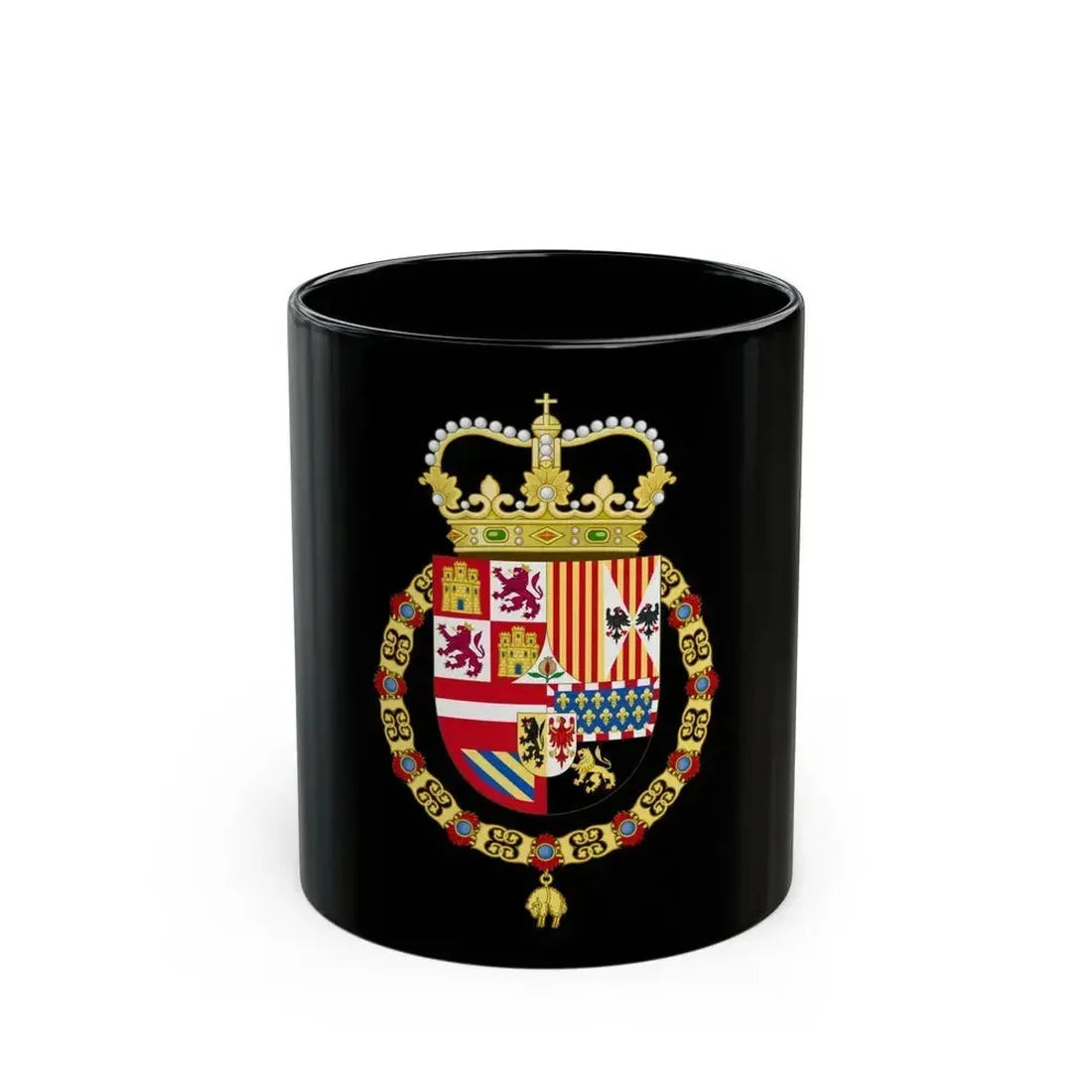 Coat of Arms of Charles II of Spain (1668-1700) - Black Coffee Mug 11oz - Go Mug Yourself