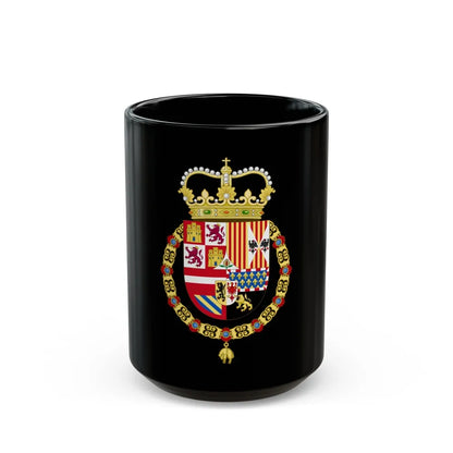 Coat of Arms of Charles II of Spain (1668-1700) - Black Coffee Mug-15oz-Go Mug Yourself