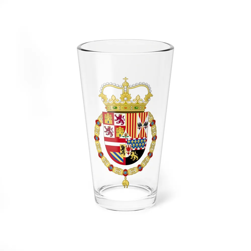 Coat of Arms of Charles II of Spain (1668-1700) - Pint Glass 16oz-16oz-Go Mug Yourself