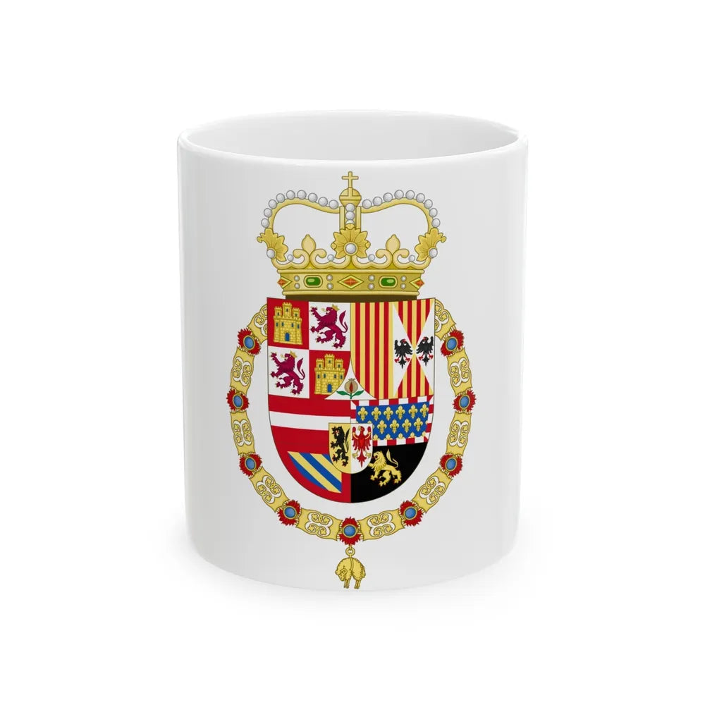 Coat of Arms of Charles II of Spain (1668-1700) - White Coffee Mug-11oz-Go Mug Yourself