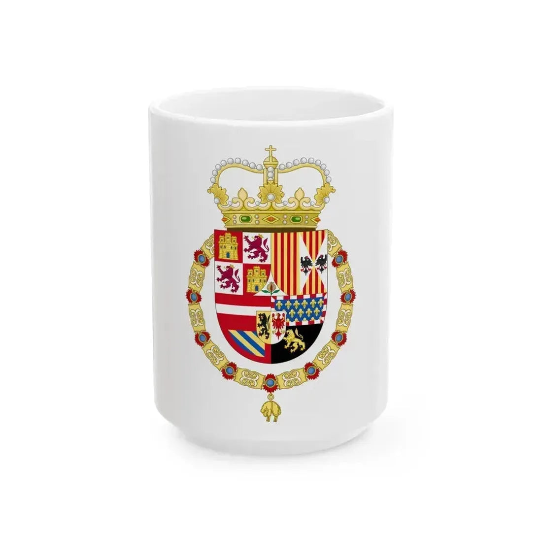 Coat of Arms of Charles II of Spain (1668-1700) - White Coffee Mug 15oz - Go Mug Yourself