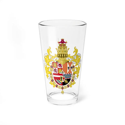 Coat of Arms of Charles II of Spain with Germanic Ornaments 1668-1700 (Spain) (Coat of Arms) Pint Glass 16oz 16oz - Go Mug Yourself