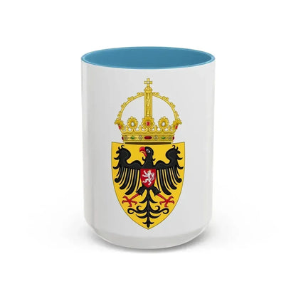Coat of arms of Charles IV, Holy Roman Emperor - Accent Coffee Mug 15oz Light Blue - Go Mug Yourself