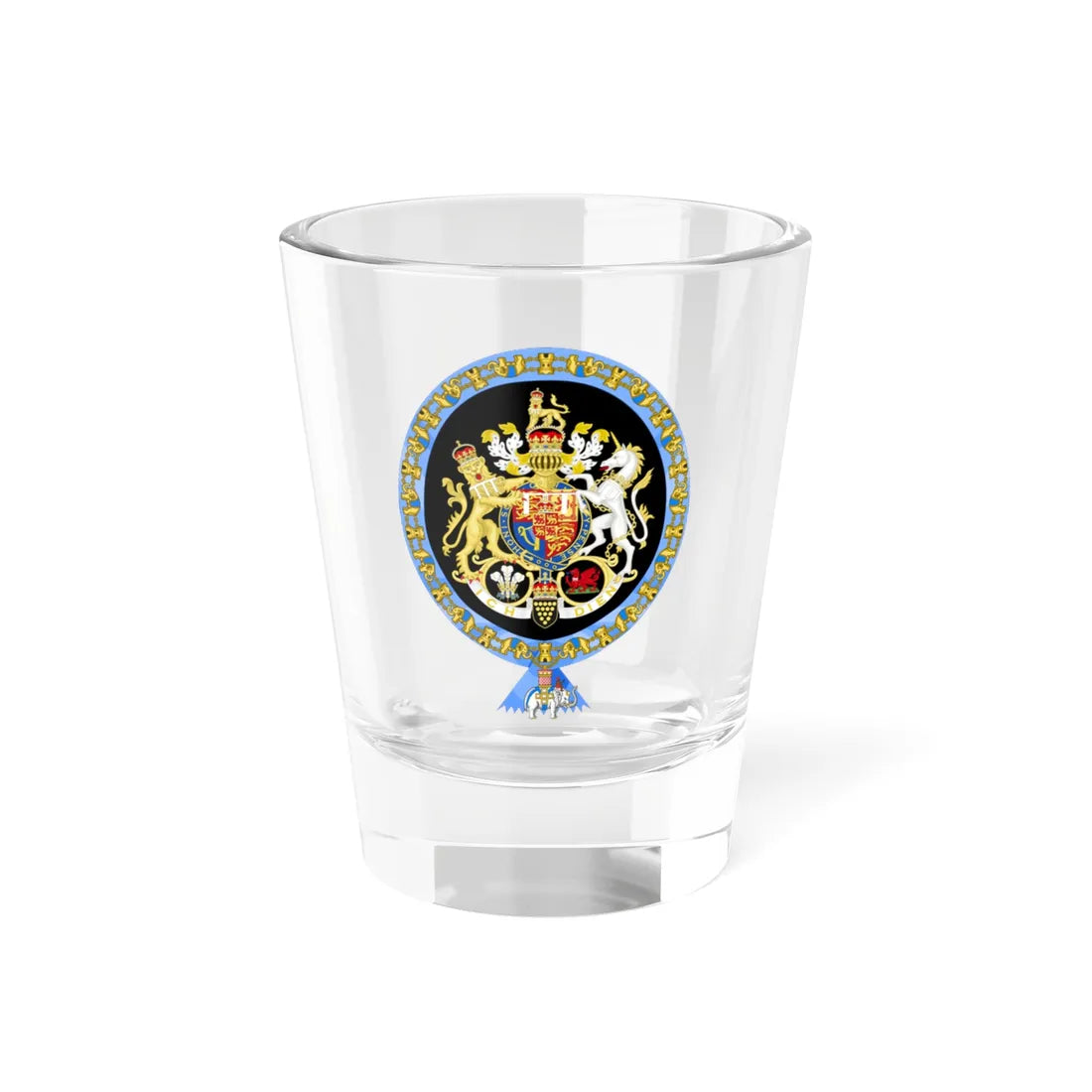 Coat of Arms of Charles Prince of Wales Order of the Elephant Variant (Denmark) (Coat of Arms) Shot Glass 1.5oz 1.5oz - Go Mug Yourself