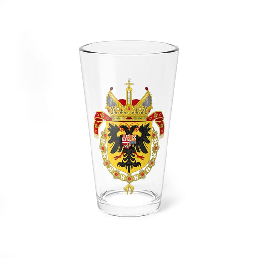 Coat of Arms of Charles V as Holy Roman Emperor Charles I as King of Spain-Or shield variant (Austria) (Coat of Arms) Pint Glass 16oz 16oz - Go Mug Yourself
