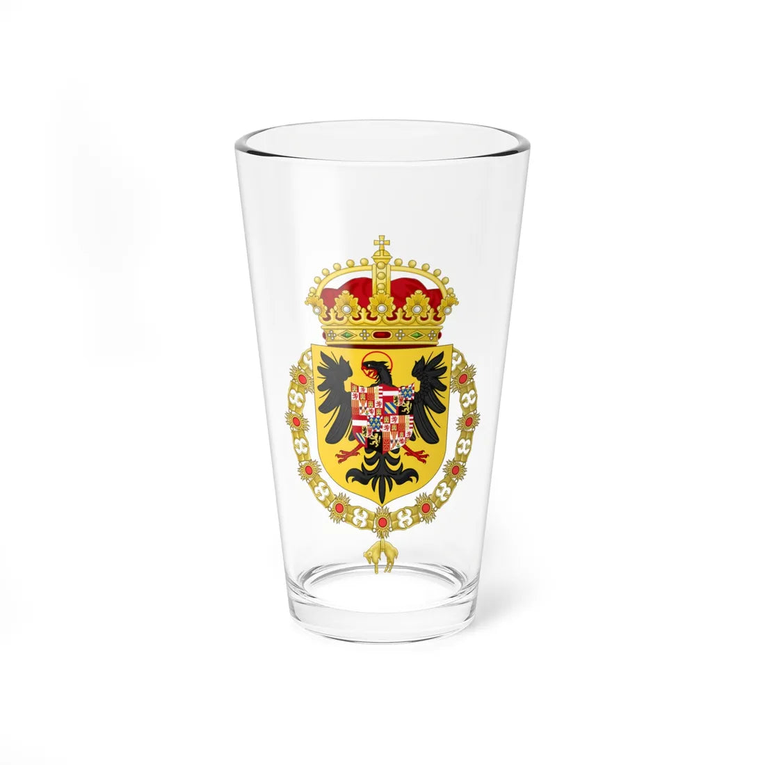 Coat of Arms of Charles V as King of the Romans (Austria) (Coat of Arms) Pint Glass 16oz 16oz - Go Mug Yourself