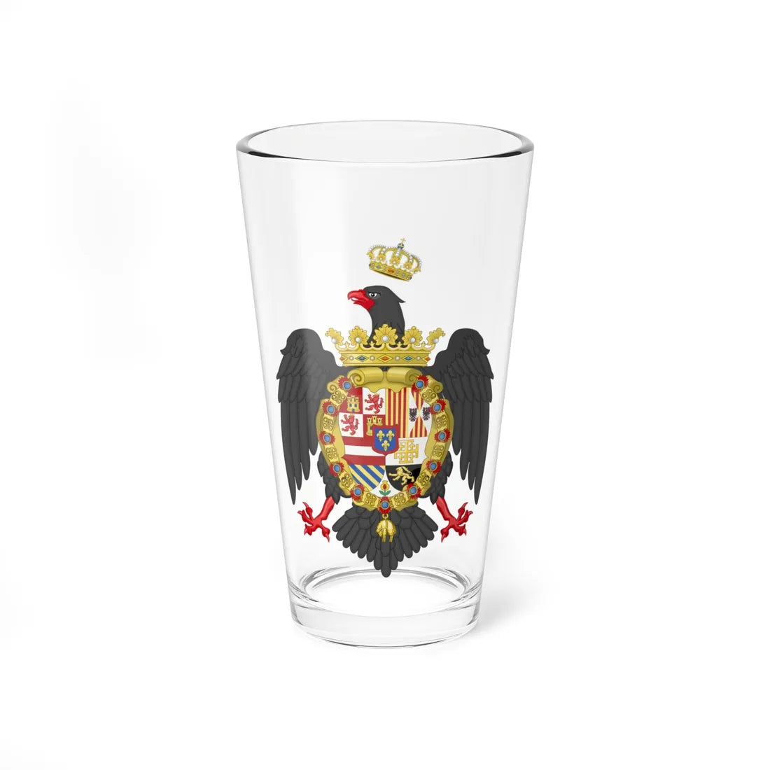 Coat of Arms of Charles V of Sicily (Italy) (Coat of Arms) Pint Glass 16oz 16oz - Go Mug Yourself