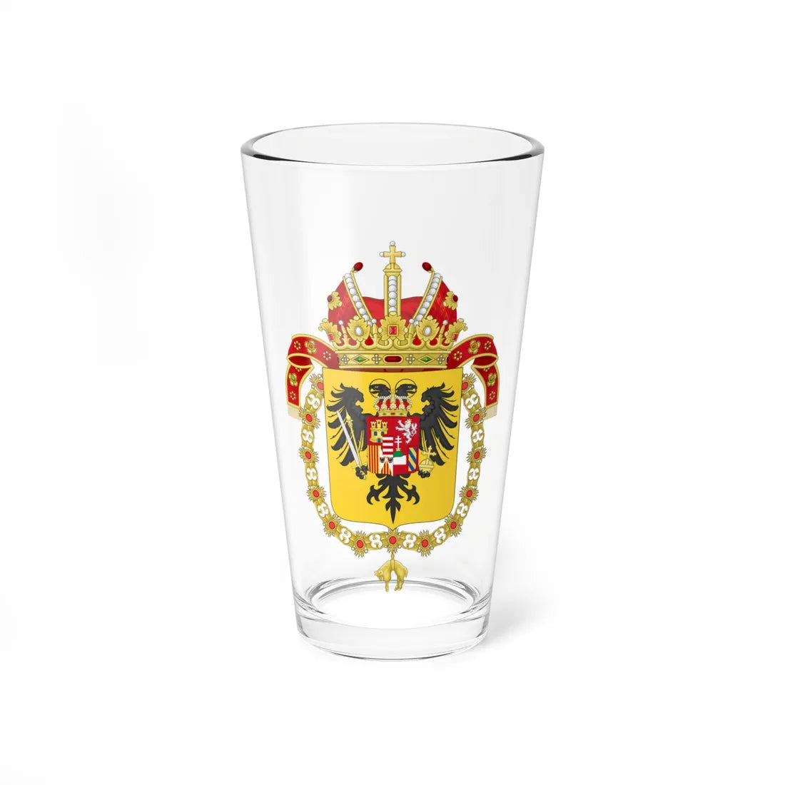 Coat of Arms of Charles VI Holy Roman Emperor-Or shield variant (Germany) (Coat of Arms) Pint Glass 16oz 16oz - Go Mug Yourself