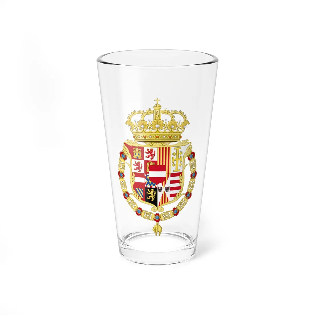 Coat of Arms of Charles VI of Austria as Monarch of Naples and Sicily (Austria) (Coat of Arms) Pint Glass 16oz 16oz - Go Mug Yourself