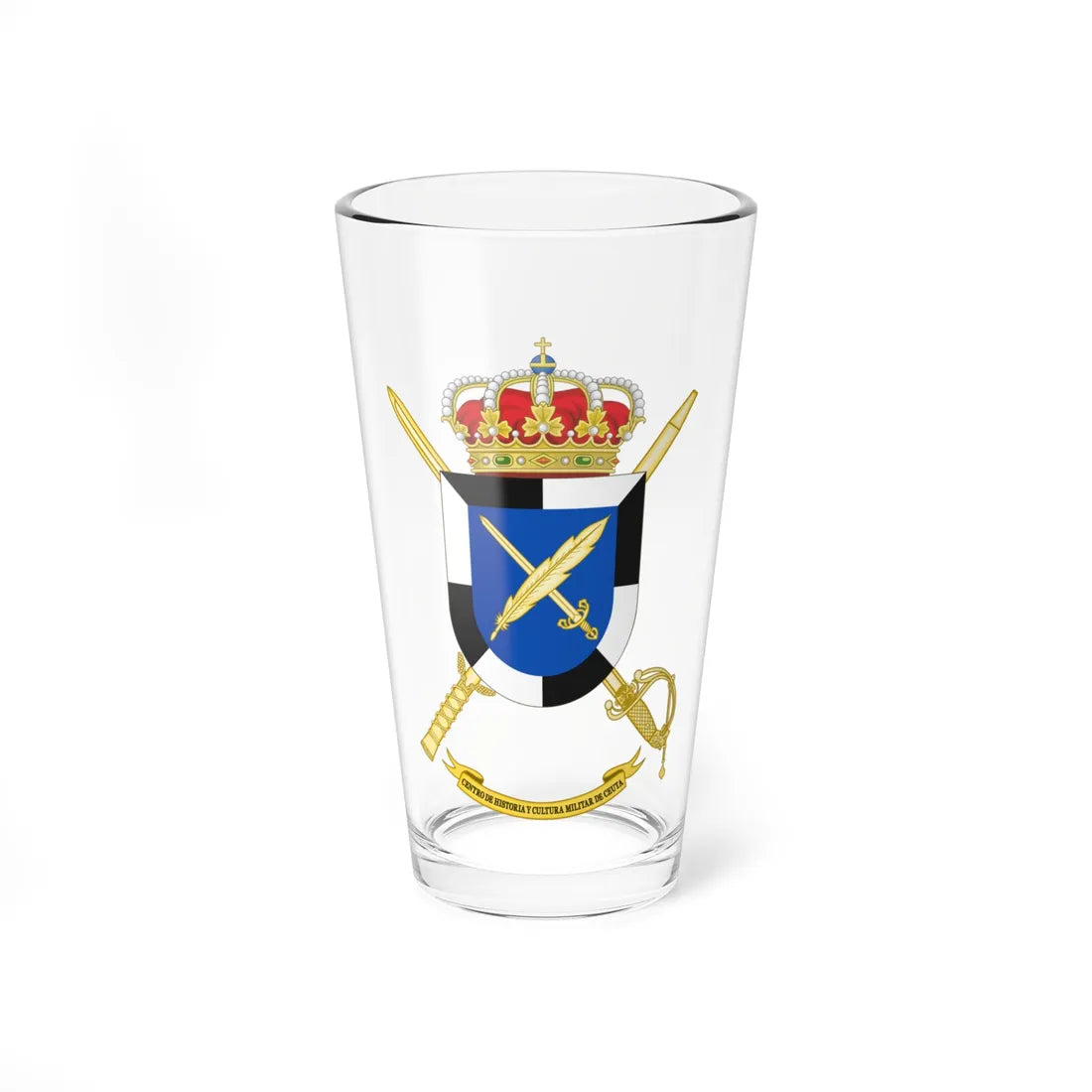 Coat of Arms of CHCM - Ceuta (Spain) (Coat of Arms) Pint Glass 16oz 16oz - Go Mug Yourself
