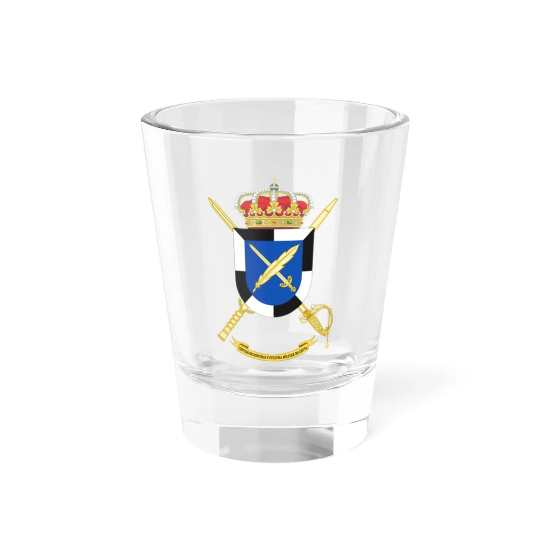 Coat of Arms of CHCM - Ceuta (Spain) (Coat of Arms) Shot Glass 1.5oz 1.5oz - Go Mug Yourself