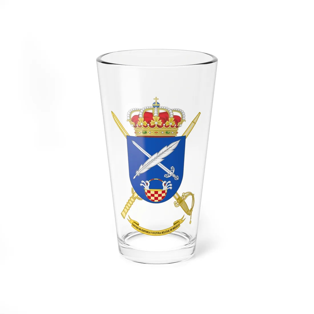 Coat of Arms of CHCM - Melilla (Spain) (Coat of Arms) Pint Glass 16oz 16oz - Go Mug Yourself