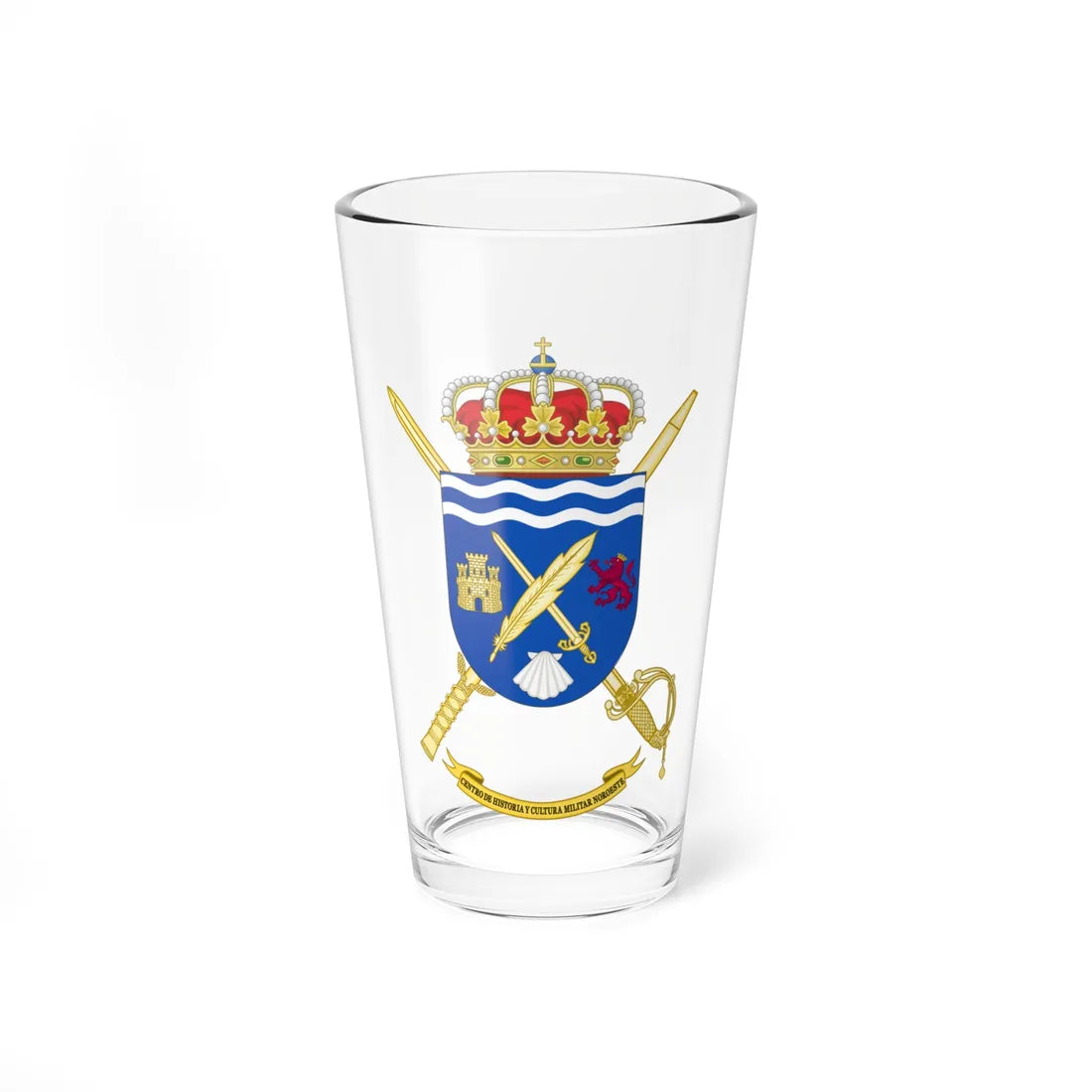 Coat of Arms of CHCM - Noroeste (Spain) (Coat of Arms) Pint Glass 16oz 16oz - Go Mug Yourself