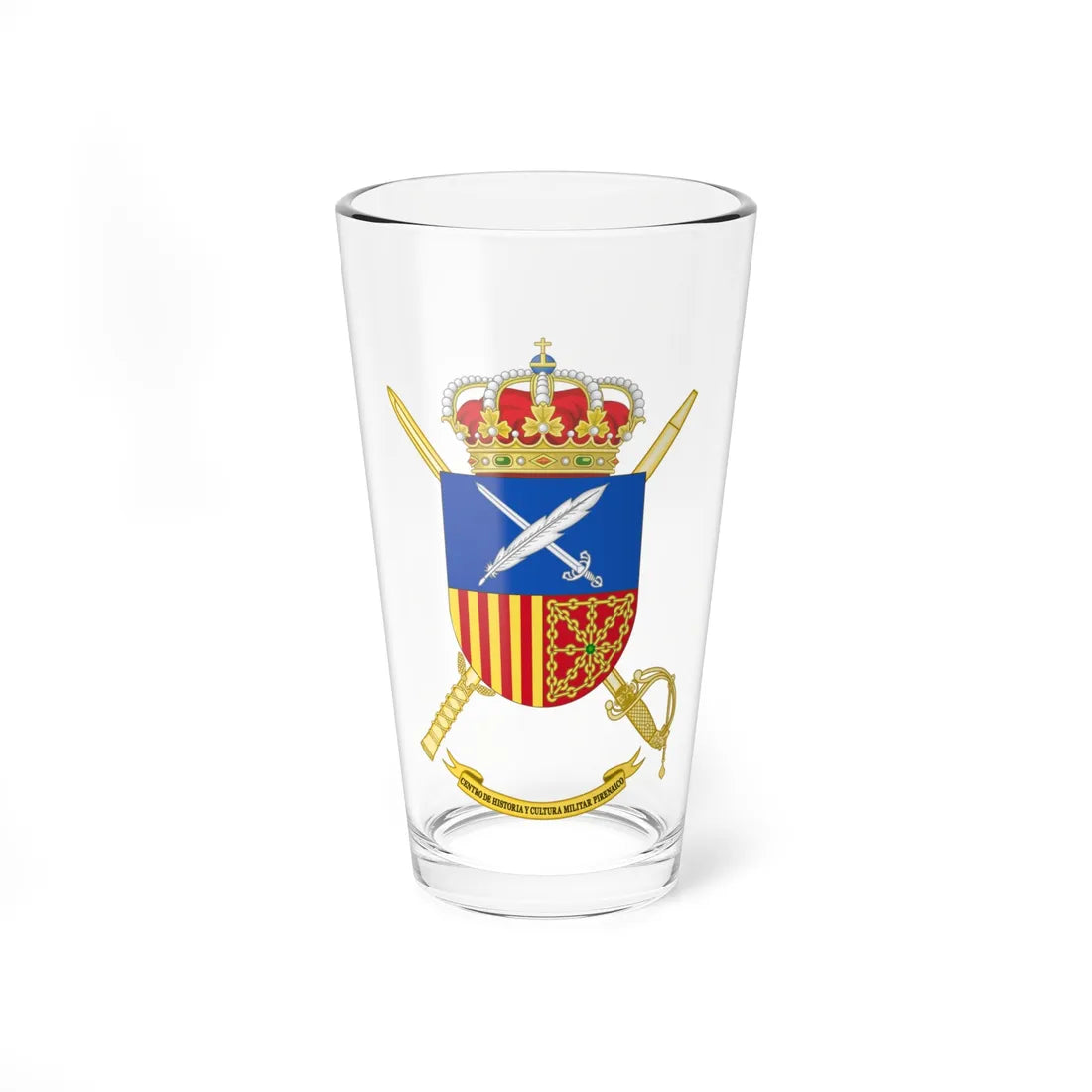Coat of Arms of CHCM - Pirenaico (Spain) (Coat of Arms) Pint Glass 16oz 16oz - Go Mug Yourself