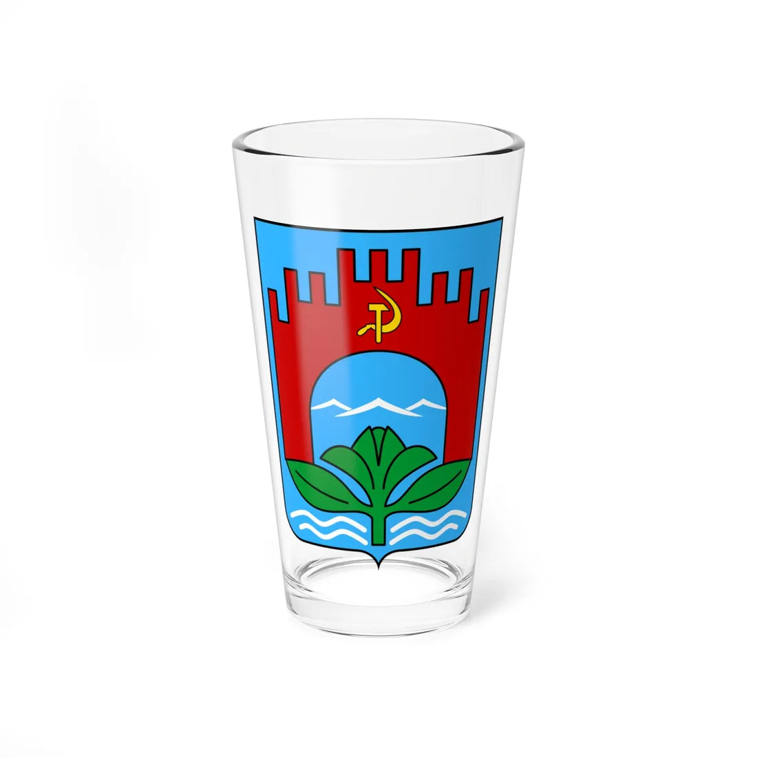 Coat of arms of Chernivtsi 1969 (Ukraine) (Coat of Arms) Pint Glass 16oz 16oz - Go Mug Yourself