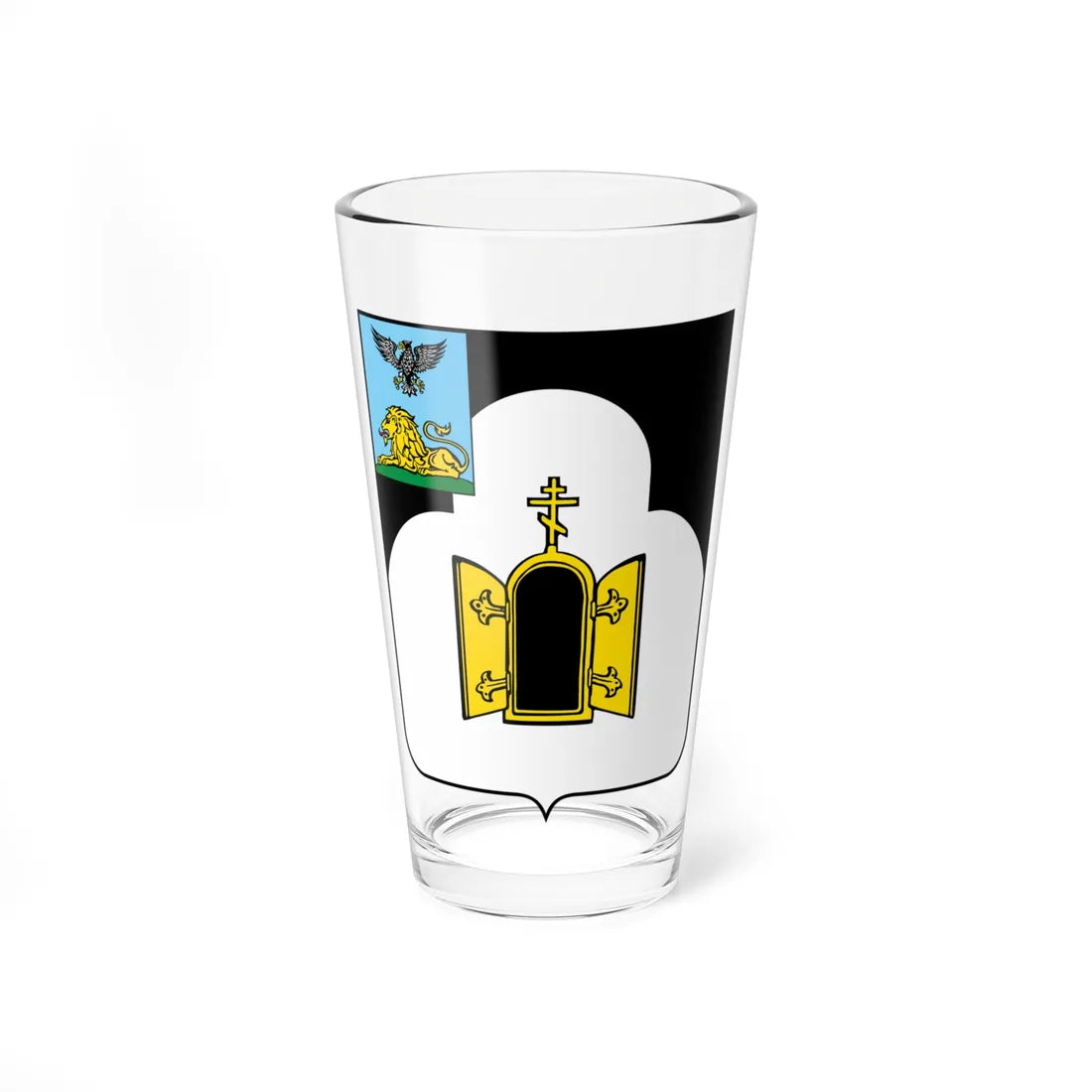 Coat of Arms of Chernyanka rayon (Russia) (Coat of Arms) Pint Glass 16oz 16oz - Go Mug Yourself