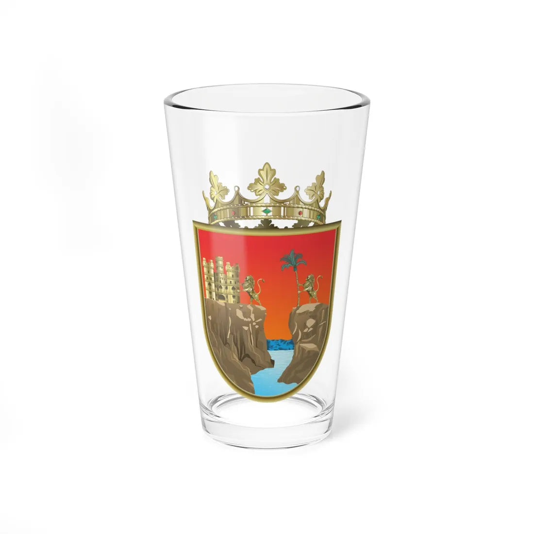 Coat of arms of Chiapas (Costa Rica) (Coat of Arms) Pint Glass 16oz 16oz - Go Mug Yourself