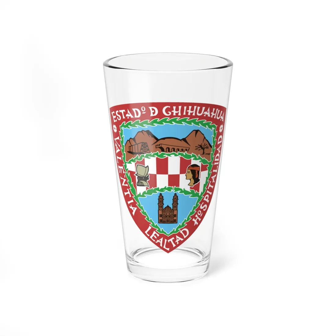 Coat of arms of Chihuahua (Mexico) (Coat of Arms) Pint Glass 16oz 16oz - Go Mug Yourself