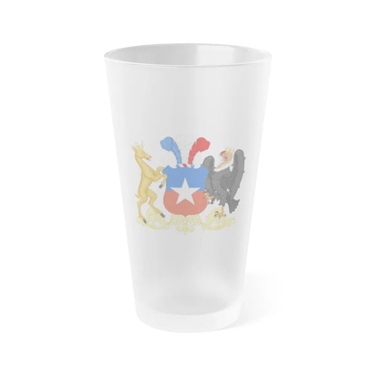 Coat of Arms of Chile (1834-1920) - Frosted Pint Glass 16oz-Go Mug Yourself