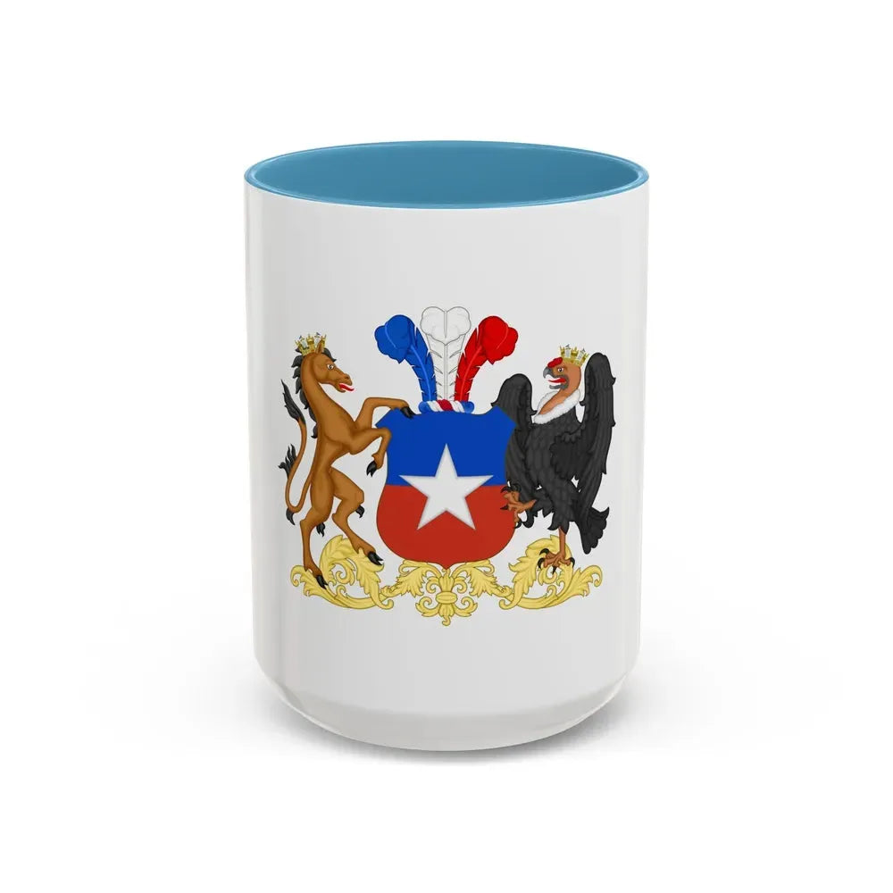 Coat of Arms of Chile 2 - Accent Coffee Mug 15oz Light Blue - Go Mug Yourself
