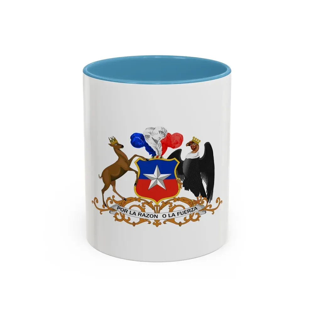 Coat of arms of Chile 3 - Accent Coffee Mug 11oz Light Blue - Go Mug Yourself