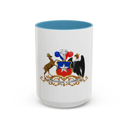 Coat of arms of Chile 3 - Accent Coffee Mug 15oz Light Blue - Go Mug Yourself