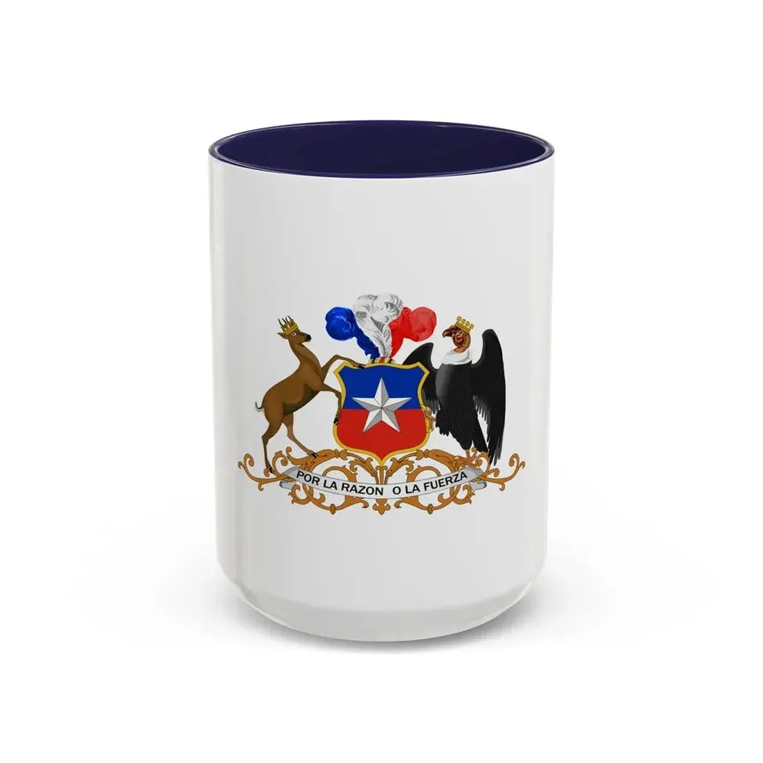 Coat of arms of Chile 3 - Accent Coffee Mug 15oz Navy - Go Mug Yourself