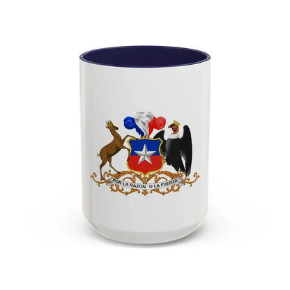 Coat of arms of Chile 3 - Accent Coffee Mug 15oz Navy - Go Mug Yourself