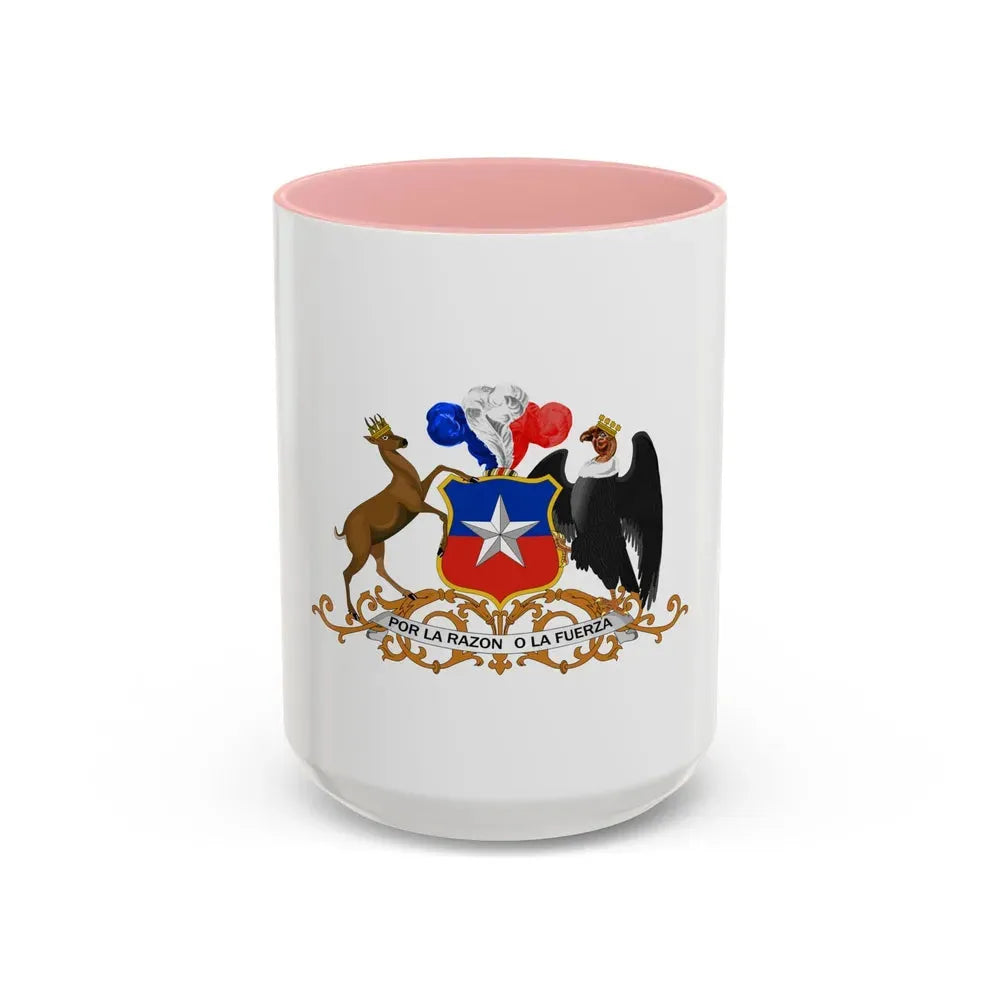 Coat of arms of Chile 3 - Accent Coffee Mug 15oz Pink - Go Mug Yourself