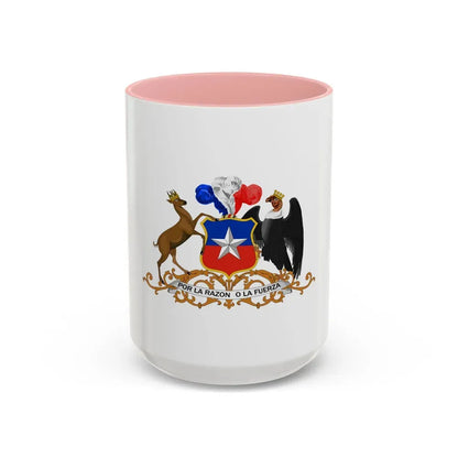 Coat of arms of Chile 3 - Accent Coffee Mug 15oz Pink - Go Mug Yourself